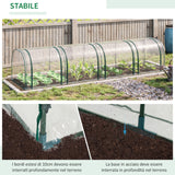 easycomfort easycomfort serra a tunnel in acciaio e pvc impermeabile e anti uv con 4 porte a cerniera 395x100x80 cm