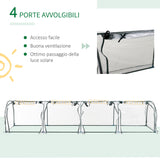easycomfort easycomfort serra a tunnel in acciaio e pvc impermeabile e anti uv con 4 porte a cerniera 395x100x80 cm