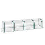 easycomfort easycomfort serra a tunnel in acciaio e pvc impermeabile e anti uv con 4 porte a cerniera 395x100x80 cm