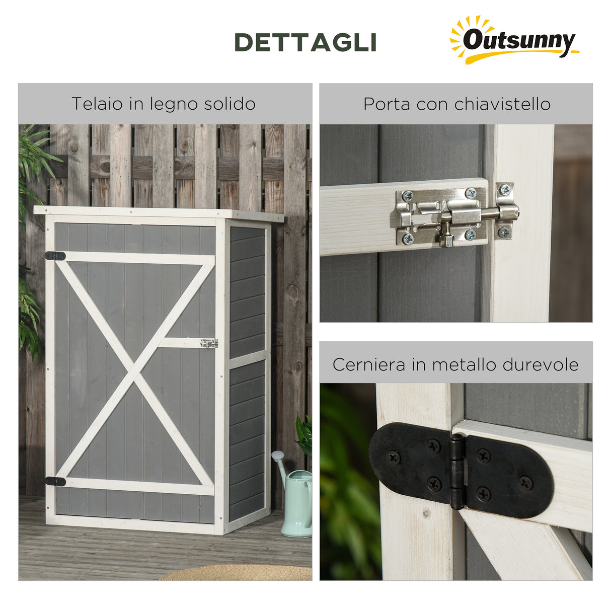 easycomfort easycomfort casetta da giardino in legno di abete impermeabile capanno attrezzi da esterno 75x56x115cm