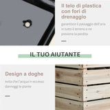 easycomfort easycomfort letto per orto rialzato con 4 vasi portapiante da 50x30x60cm fioriera da esterno in legno colore naturale