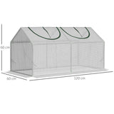 easycomfort easycomfort mini serra da giardino con 2 finestre avvolgibili e copertura pe anti uv 119x60x60cm bianco