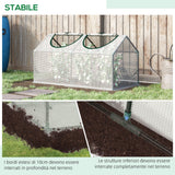 easycomfort easycomfort mini serra da giardino con 2 finestre avvolgibili e copertura pe anti uv 119x60x60cm bianco