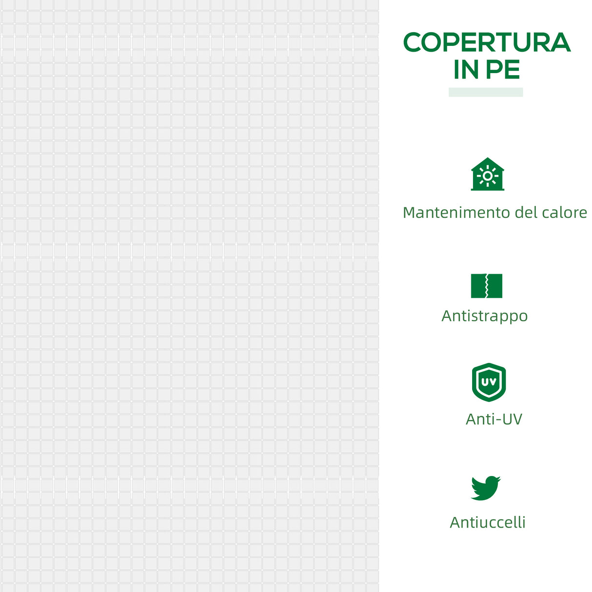 easycomfort easycomfort mini serra da giardino con 2 finestre avvolgibili e copertura pe anti uv 119x60x60cm bianco