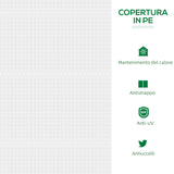 easycomfort easycomfort mini serra da giardino con 2 finestre avvolgibili e copertura pe anti uv 119x60x60cm bianco