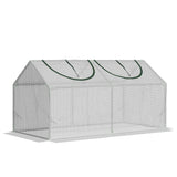 easycomfort easycomfort mini serra da giardino con 2 finestre avvolgibili e copertura pe anti uv 119x60x60cm bianco