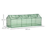 easycomfort easycomfort mini serra da giardino con 3 finestre avvolgibili e copertura pe anti uv 180x60x60cm verde