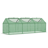 easycomfort easycomfort mini serra da giardino con 3 finestre avvolgibili e copertura pe anti uv 180x60x60cm verde