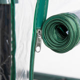 easycomfort easycomfort mini serra da giardino e terrazza per piante a 5 ripiani in acciaio con copertura in pvc 69x49x193 cm verde