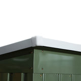 easycomfort easycomfort casetta da giardino in acciaio con doppia porta scorrevole e prese daria 213x130x173 cm verde