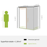 easycomfort easycomfort casetta da giardino porta utensili in lamiera acciaio con serratura 161 5x94 5x196cm nero