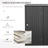 easycomfort easycomfort casetta da giardino porta utensili in lamiera acciaio con serratura 161 5x94 5x196cm nero
