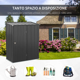 easycomfort easycomfort casetta da giardino porta utensili in lamiera acciaio con serratura 161 5x94 5x196cm nero