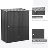 easycomfort easycomfort casetta da giardino porta utensili in lamiera acciaio con serratura 161 5x94 5x196cm nero
