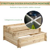 easycomfort easycomfort fioriera in legno di abete a 3 livelli cassetta per orto rialzato da esterno 120x100x54cm