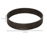 easycomfort easycomfort letto per orto rialzato in hdpe fioriera da esterno rotonda 123x21cm marrone