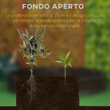 easycomfort easycomfort letto per orto rialzato in hdpe fioriera da esterno rotonda 123x21cm marrone