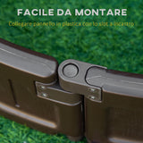 easycomfort easycomfort letto per orto rialzato in hdpe fioriera da esterno rotonda 123x21cm marrone