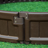 easycomfort easycomfort letto per orto rialzato in hdpe fioriera da esterno rotonda 123x21cm marrone