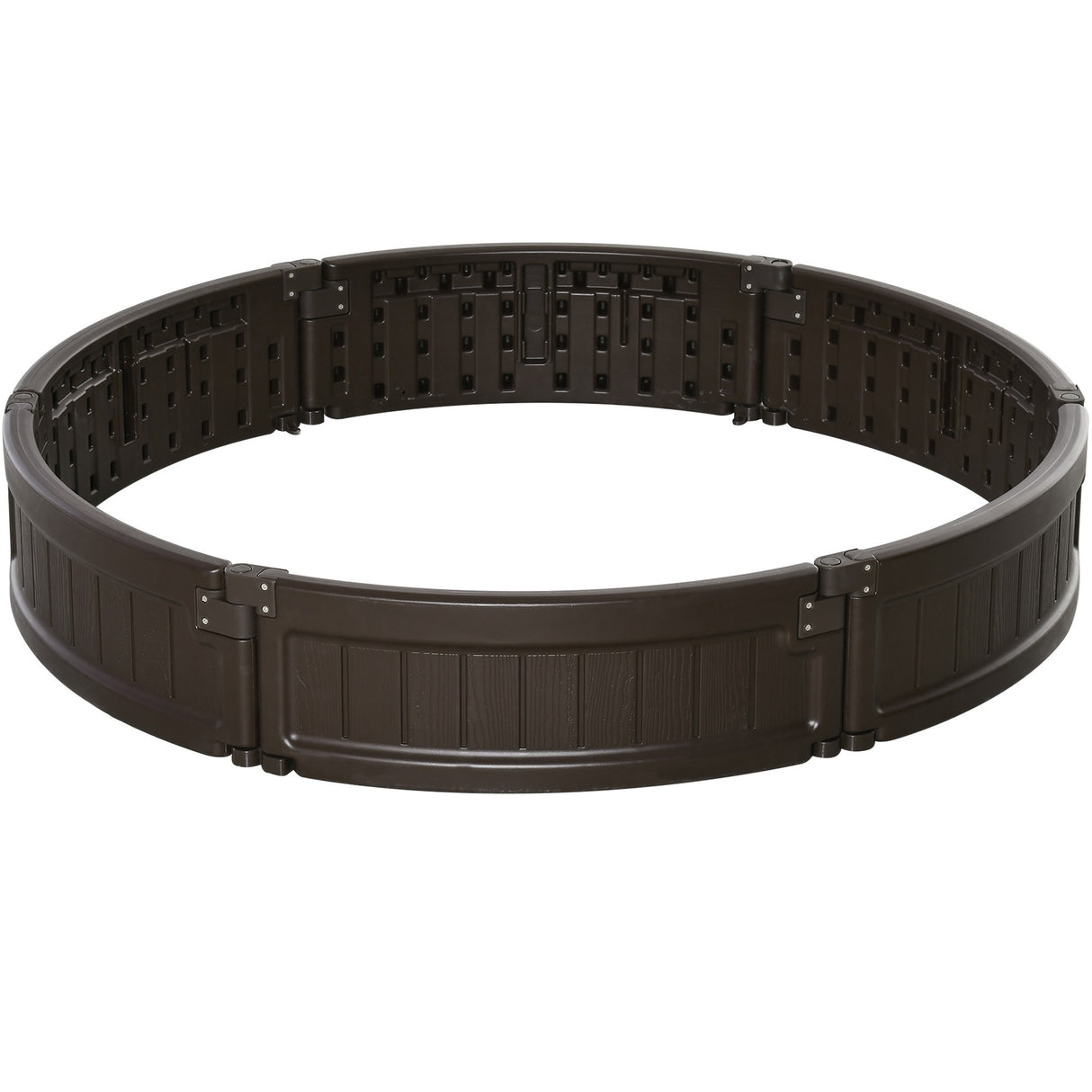 easycomfort easycomfort letto per orto rialzato in hdpe fioriera da esterno rotonda 123x21cm marrone