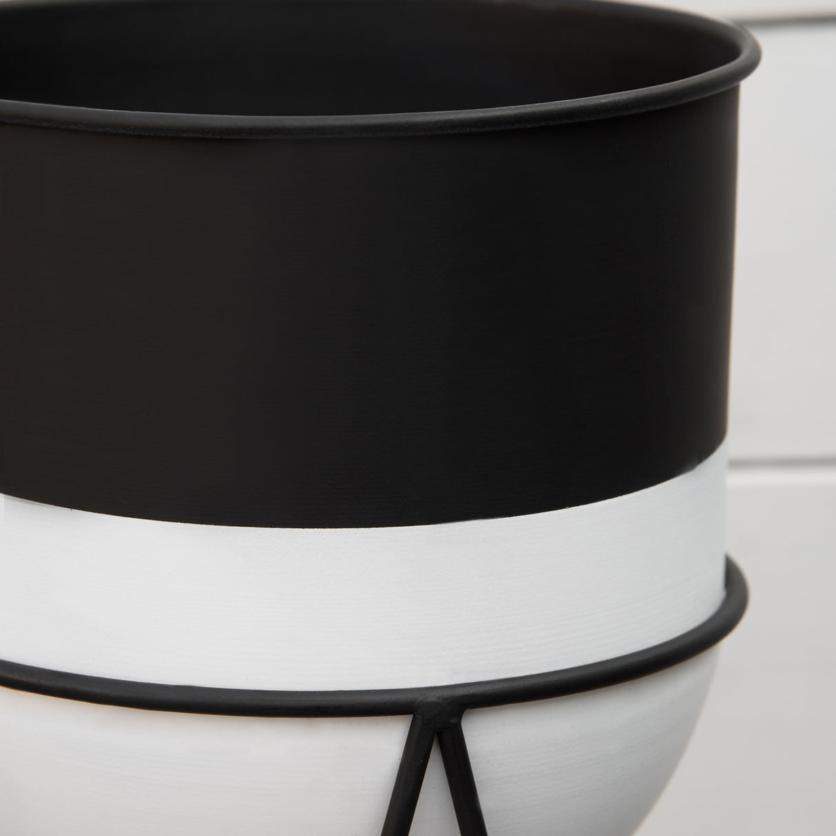 easycomfort easycomfort fioriera set di 2 pezzi con supporto di metallo per arredamento interni ed esterni nera