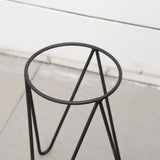 easycomfort easycomfort fioriera set di 2 pezzi con supporto di metallo per arredamento interni ed esterni nera