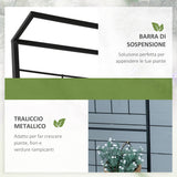 easycomfort easycomfort scaffale portapiante con 3 ripiani e pannello verticale per piante rampicanti in metallo nero