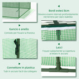 easycomfort easycomfort serra piccola per giardino e balcone con finestre e copertura in pe 180x90x70cm verde