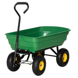 easycomfort easycomfort carrello da giardino 75l in acciaio e pp con vasca ribaltabile e maniglia 109x52x94 cm verde