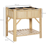 easycomfort easycomfort letto per orto rialzato con 6 scomparti in legno di abete 78.5x58x81cm