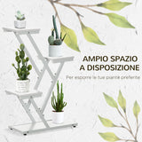 easycomfort easycomfort scaletta portavasi a 4 livelli per interni ed esterni in mdf e acciaio 50.5x24x81 cm bianco