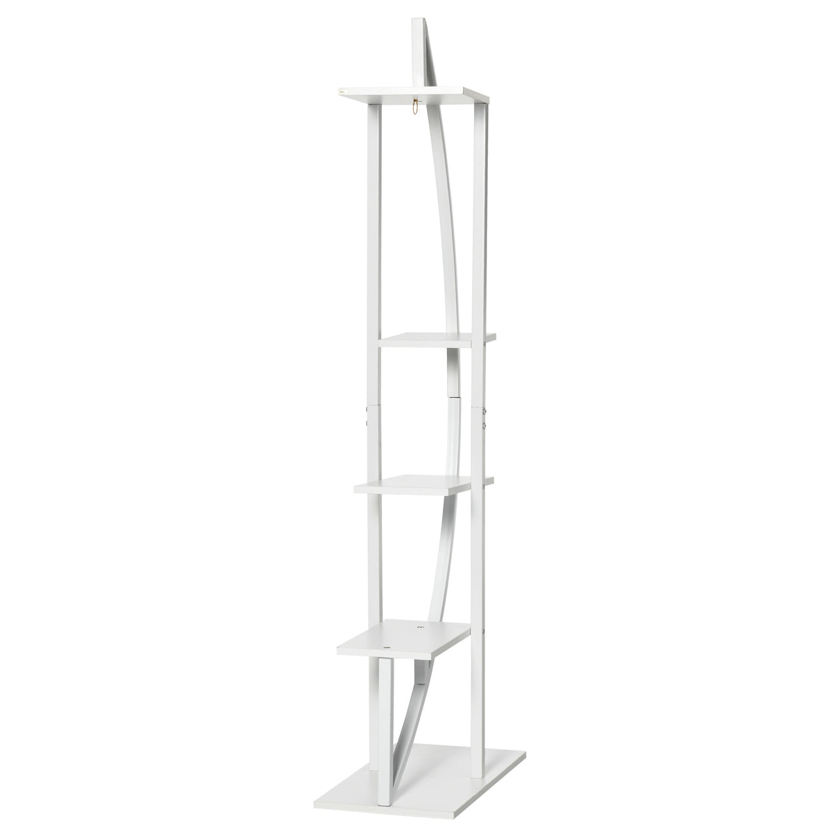 easycomfort easycomfort portafiori a 5 livelli a mezzaluna per interni ed esterni in mdf e acciaio 50x30x160 cm bianco