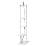 easycomfort easycomfort portafiori a 5 livelli a mezzaluna per interni ed esterni in mdf e acciaio 50x30x160 cm bianco