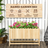 easycomfort easycomfort fioriera da esterno verticale in legno con foro di drenaggio e rivestimento interno 86x30x50 cm