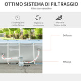 easycomfort easycomfort piscina fuori terra da giardino rettangolare con pompa di filtraggio e telaio in acciaio 340x215x80cm grigia