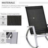 easycomfort easycomfort sedia a dondolo da giardino impermeabile e antiruggine nera
