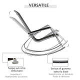 easycomfort easycomfort sedia a dondolo da giardino impermeabile e antiruggine nera