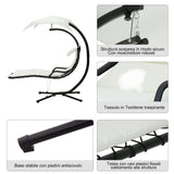 easycomfort easycomfort lettino sdraio chaise longue prendisole con tettuccio crema 190 115 190cm ean 8055776910840