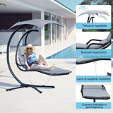 easycomfort easycomfort sdraio da giardino a dondolo relax chaise longue di lusso con tettuccio grigio ean 8055776910420