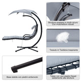 easycomfort easycomfort sdraio da giardino a dondolo relax chaise longue di lusso con tettuccio grigio ean 8055776910420