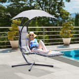 easycomfort easycomfort sdraio da giardino a dondolo relax chaise longue di lusso con tettuccio grigio ean 8055776910420