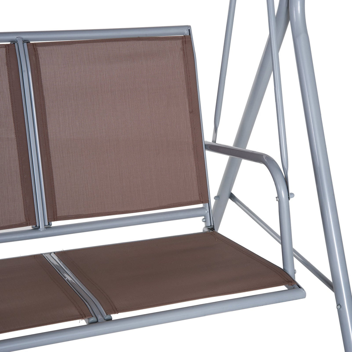 easycomfort easycomfort dondolo da giardino a 3 posti struttura in metallo marrone 170 x 112 x 153 cm ean 8055776910536