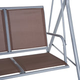 easycomfort easycomfort dondolo da giardino a 3 posti struttura in metallo marrone 170 x 112 x 153 cm ean 8055776910536