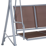 easycomfort easycomfort dondolo da giardino a 3 posti struttura in metallo marrone 170 x 112 x 153 cm ean 8055776910536