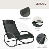 easycomfort easycomfort sdraio dondolo da esterno telaio in acciaio rivestimento in textilene nero ean 8054111848794