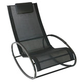 easycomfort easycomfort sdraio dondolo da esterno telaio in acciaio rivestimento in textilene nero ean 8054111848794