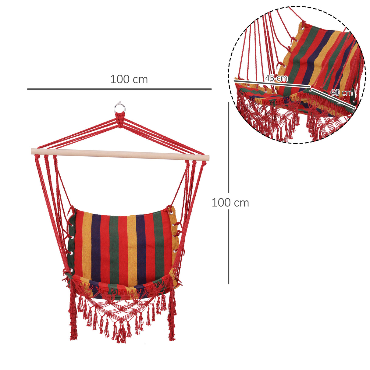 easycomfort easycomfort amaca sedia sospesa in poliestere colorata 100x60x100cm ean 8054111842723