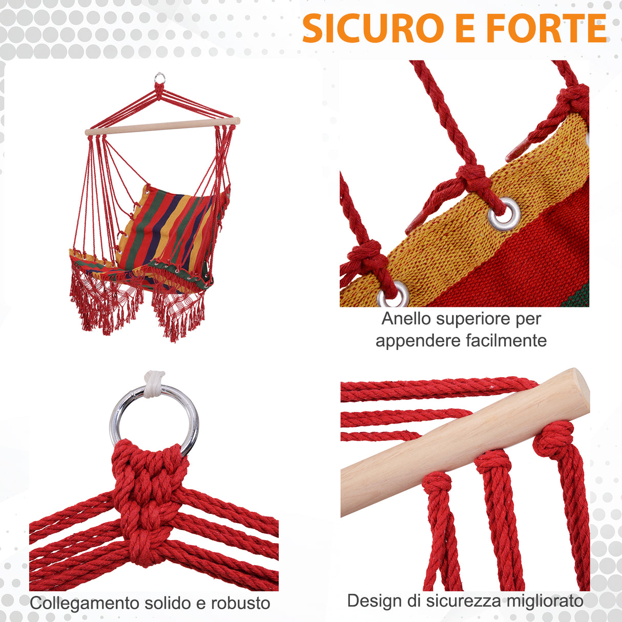 easycomfort easycomfort amaca sedia sospesa in poliestere colorata 100x60x100cm ean 8054111842723