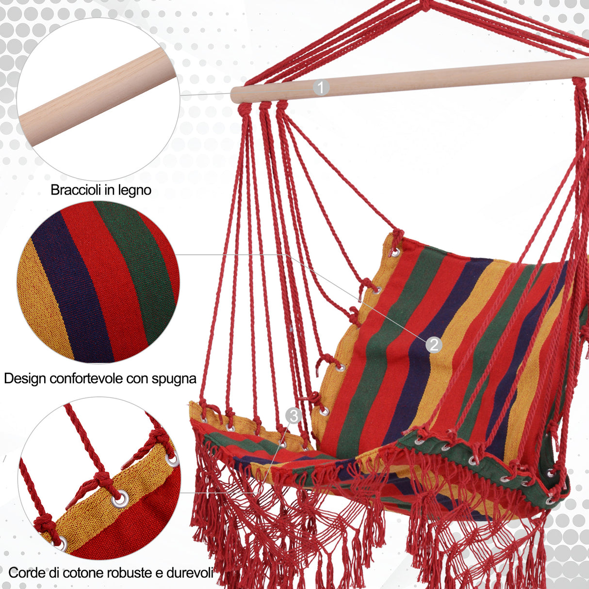easycomfort easycomfort amaca sedia sospesa in poliestere colorata 100x60x100cm ean 8054111842723