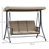 easycomfort easycomfort dondolo da giardino 3 posti tettuccio e tasche portaoggetti marrone ean 8054144136301